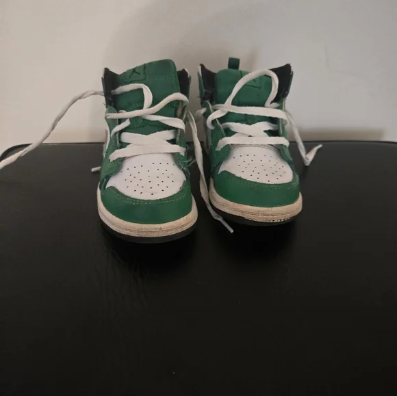Kids Green and White Sneakers - Picture 1 of 3